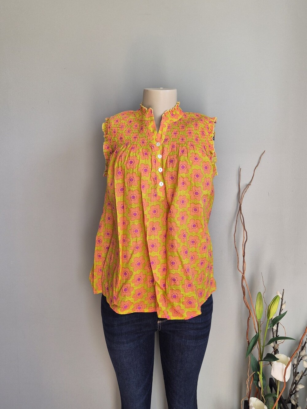 Ivy Jane Popping Flowers Top size S - Picture 3 of 8